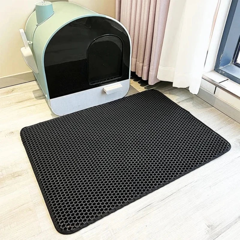 VELORA™ Double Layer Cat Litter Mat – Waterproof & Non-Slip