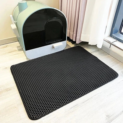 VELORA™ Double Layer Cat Litter Mat – Waterproof & Non-Slip