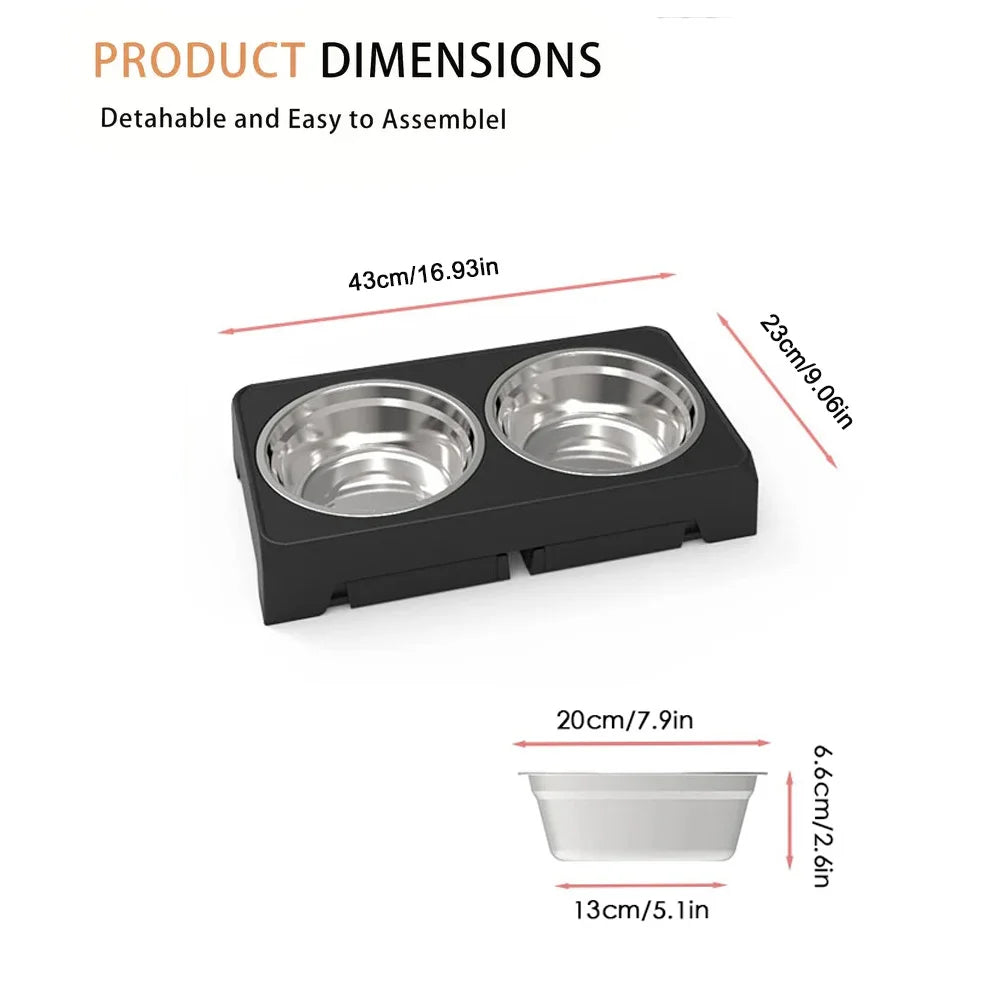 VELORA™ Elevated Dog Feeder – Adjustable Stand with Steel Bowls