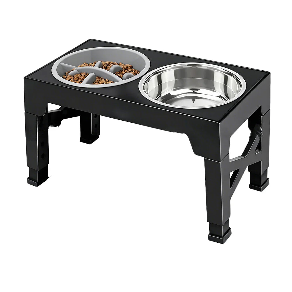 VELORA™ Elevated Dog Feeder – Adjustable Stand with Steel Bowls