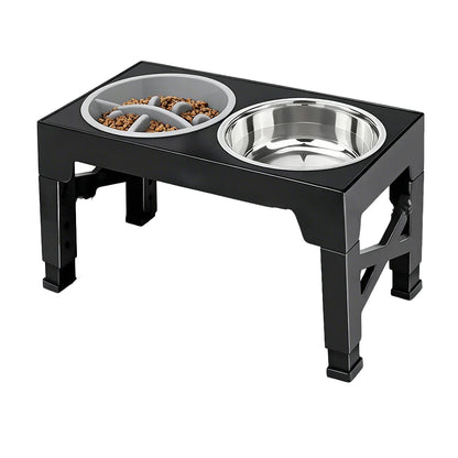 VELORA™ Elevated Dog Feeder – Adjustable Stand with Steel Bowls