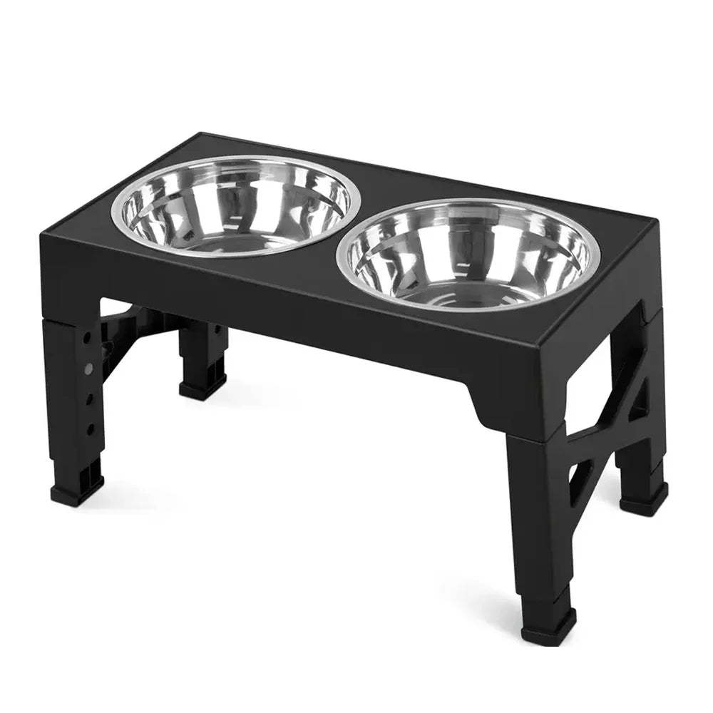 VELORA™ Elevated Dog Feeder – Adjustable Stand with Steel Bowls