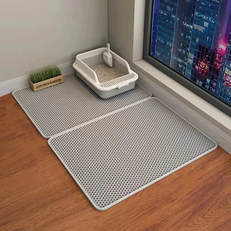 VELORA™ Double Layer Cat Litter Mat – Waterproof & Non-Slip