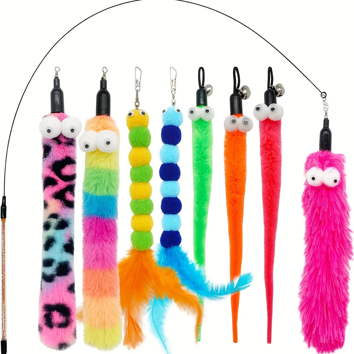 VELORA™ Cat Feather Wand Toy Set – 9 PCS Interactive Play