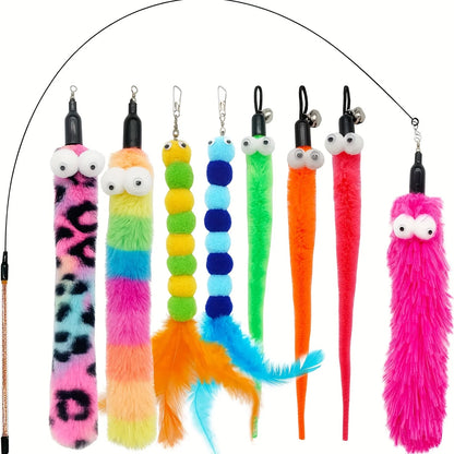 VELORA™ Cat Feather Wand Toy Set – 9 PCS Interactive Play