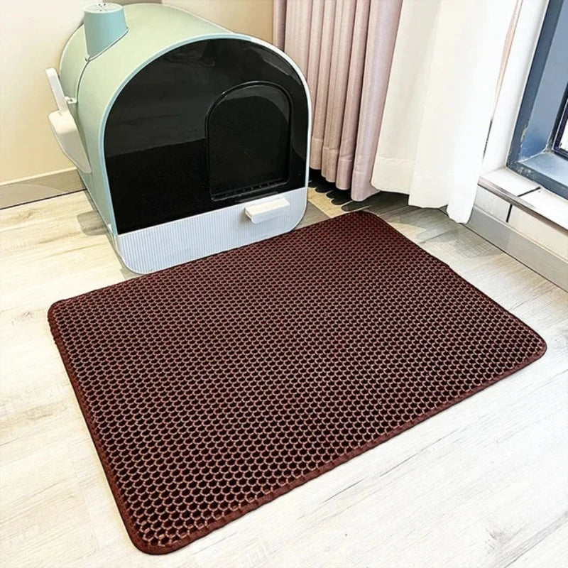VELORA™ Double Layer Cat Litter Mat – Waterproof & Non-Slip