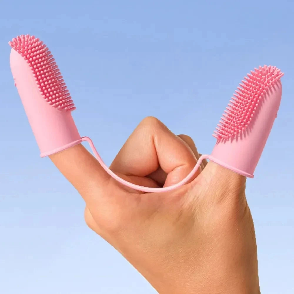 VELORA™ Finger Pet Toothbrush Set – Dogs & Cats Oral Care