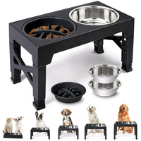 VELORA™ Elevated Dog Feeder – Adjustable Stand with Steel Bowls
