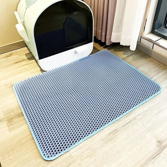 VELORA™ Double Layer Cat Litter Mat – Waterproof & Non-Slip