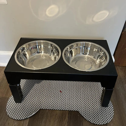 VELORA™ Elevated Dog Feeder – Adjustable Stand with Steel Bowls