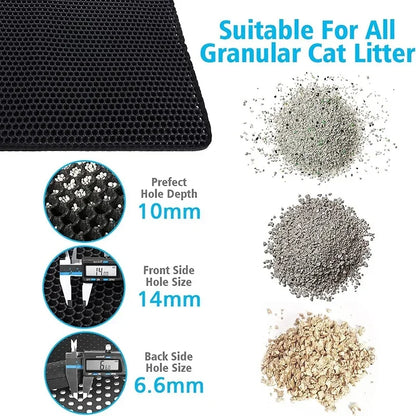 VELORA™ Double Layer Cat Litter Mat – Waterproof & Non-Slip