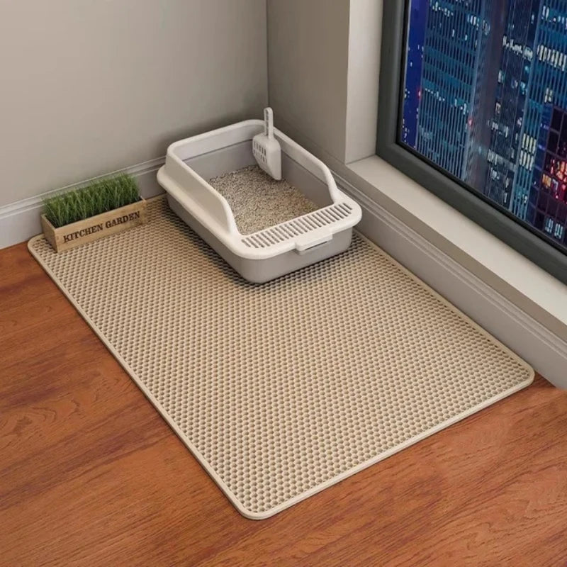 VELORA™ Double Layer Cat Litter Mat – Waterproof & Non-Slip