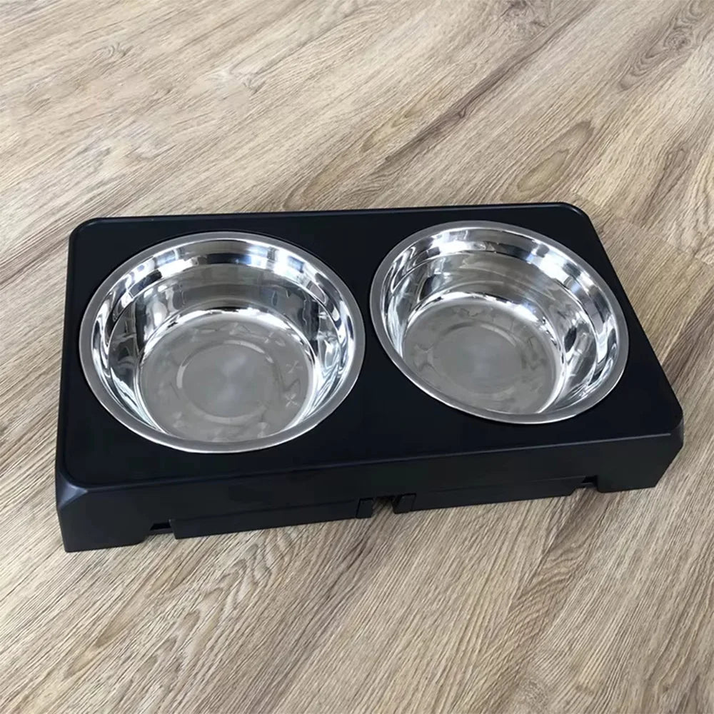 VELORA™ Elevated Dog Feeder – Adjustable Stand with Steel Bowls