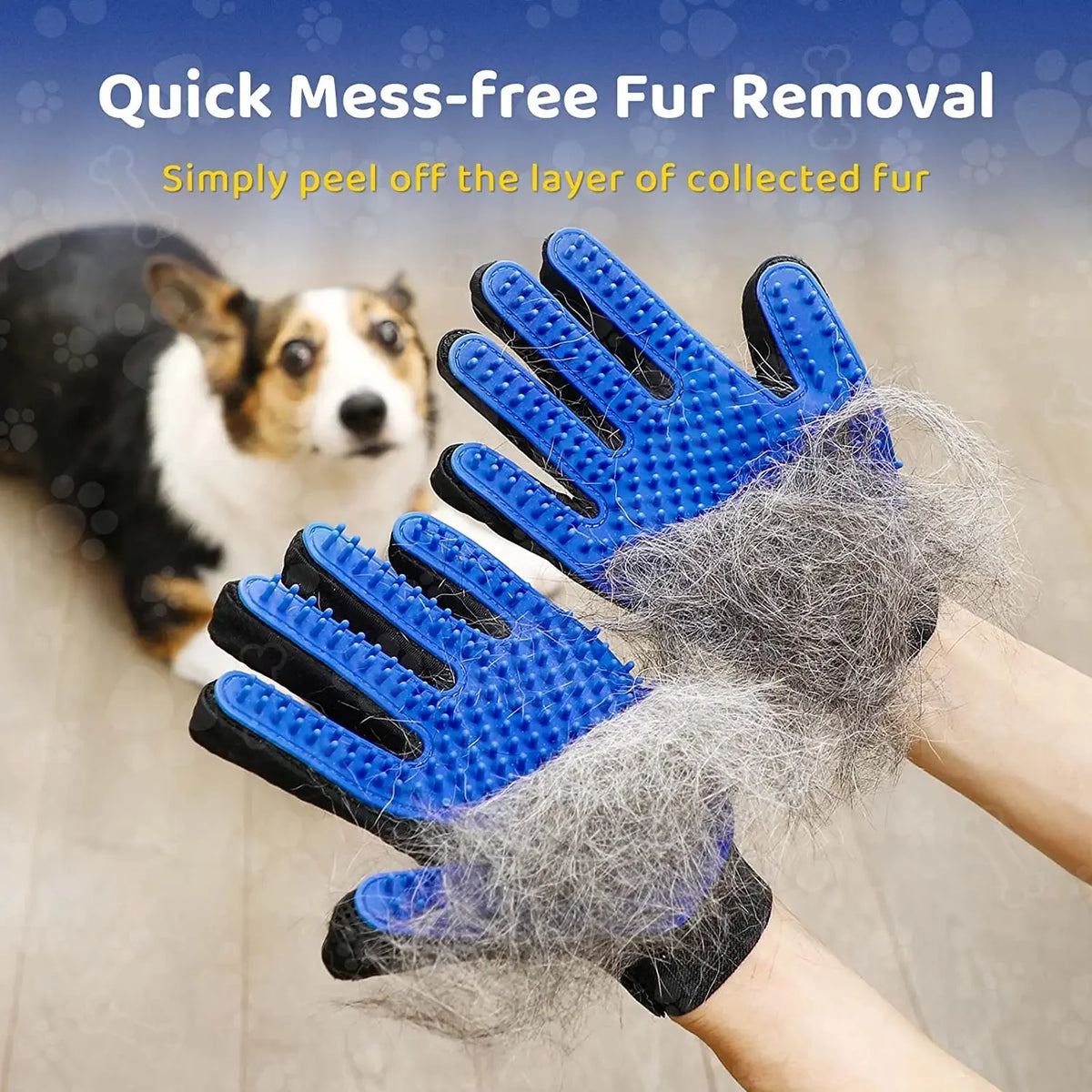 VELORA™ Pet Grooming Glove – Gentle Hair Remover Mitt for Dogs & Cats