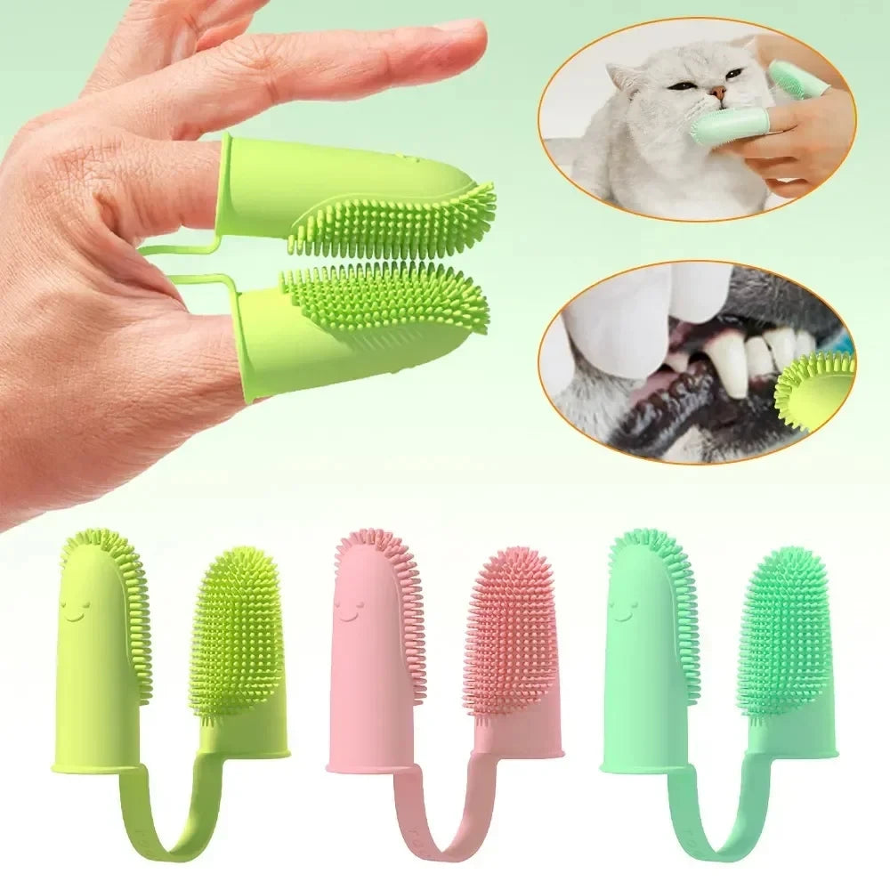 VELORA™ Finger Pet Toothbrush Set – Dogs & Cats Oral Care