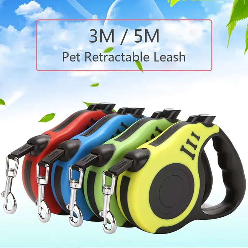 VELORA™ Nylon Braided Retractable Dog Leash – Hiking & Walking